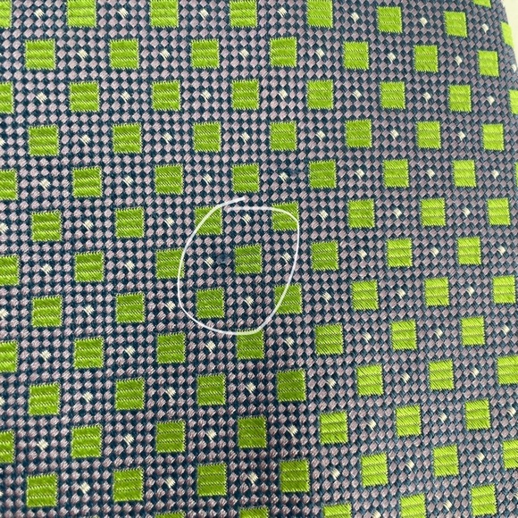 Paul Fredrick Italian Silk Made in USA Vintage Purple Green Geometric Tie - Picture 8 of 9
